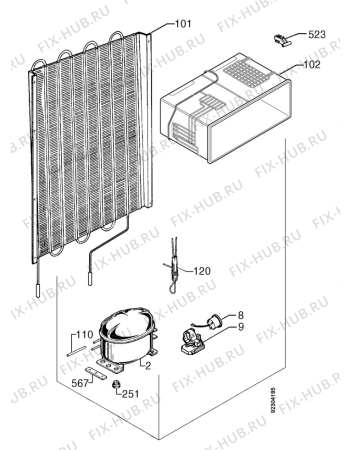 Взрыв-схема холодильника Zanussi ZI2410 - Схема узла Cooling system 017